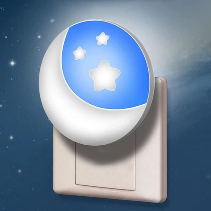Luz nocturna infantil enchufable - Paquete de 2 - Sensor crepuscular - Diseño de estrella