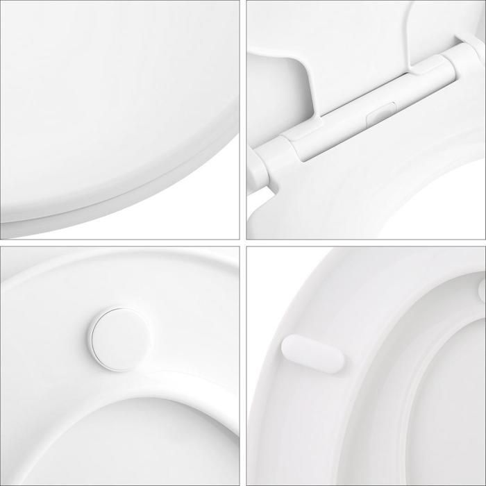 Familietoiletbril - HIMIMI - 44,7x37x5,5 cm Soft-close toiletbril met automatische neerlaatfunctie voor volwassenen en kinderen