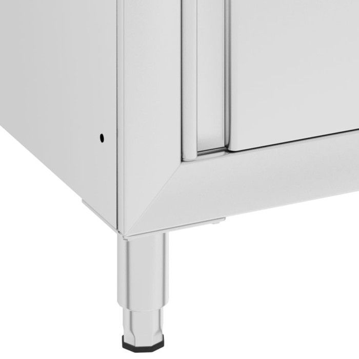 Mesa de trabalho comercial vidaXL com armário, 60x60x96 cm, aço inoxidável