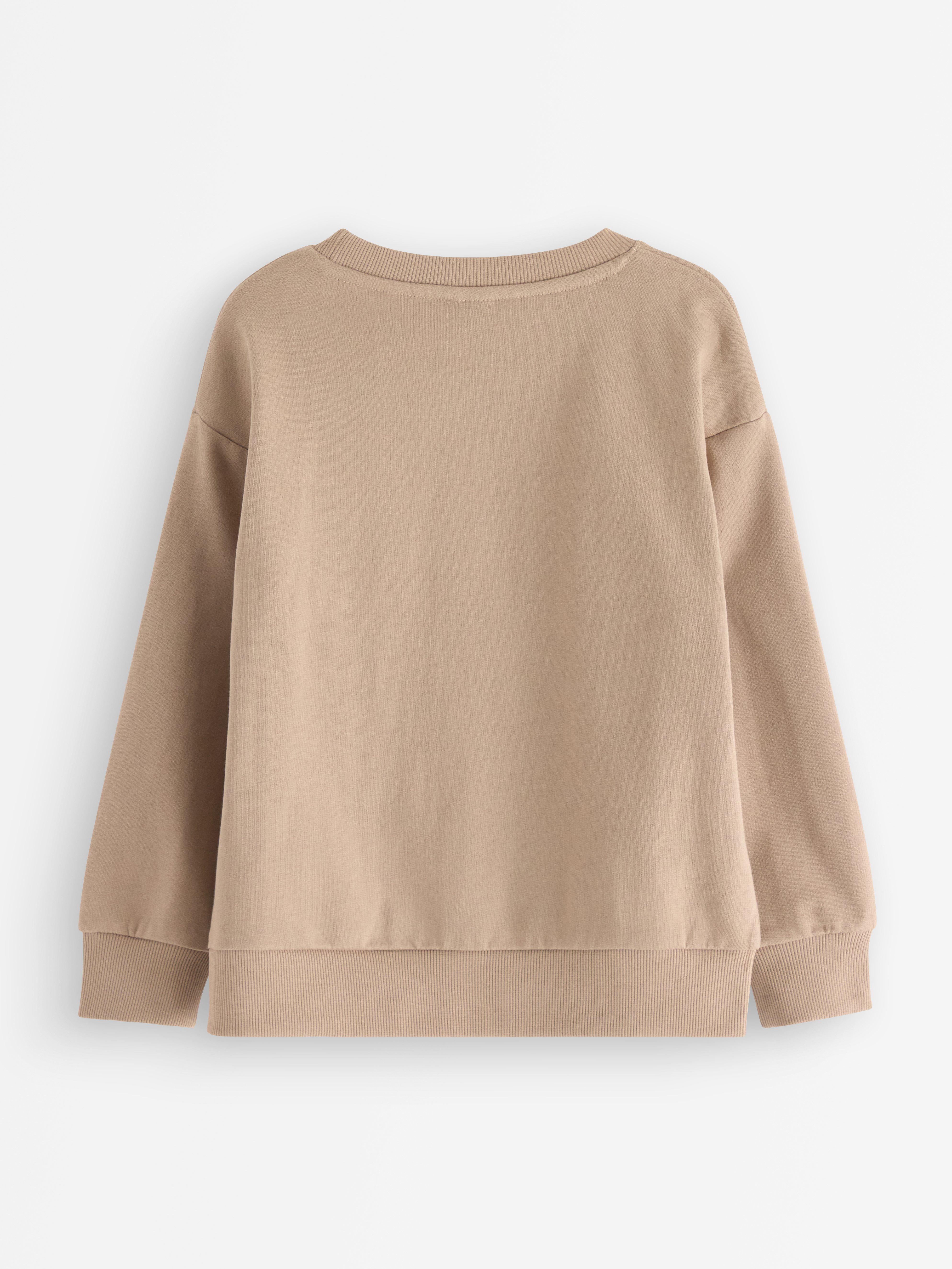 Genser med applikasjon Dusty Beige