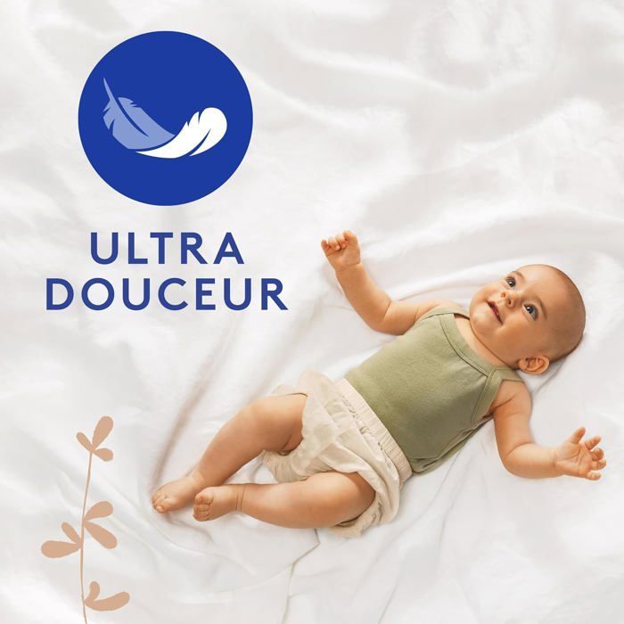 Couches taille 1 nouveau-né, douceur naturelle, 80 couches, pack 1 mois, 2-5 kg, protection douce pour la peau.