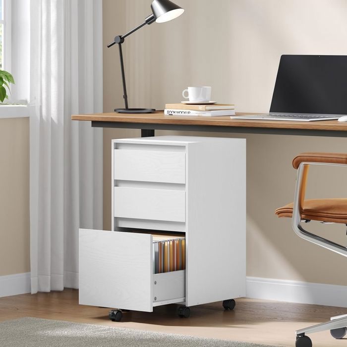 WOLTU Mobile Pedestal - Office Storage Unit with 3 Drawers - 40x40x70cm - White W0ATT0863