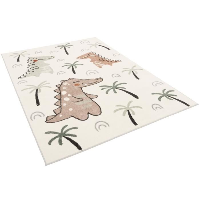 Softstar Kids - Tapis pour enfants - Dinosaures Rigolos Crème - 140x200 cm