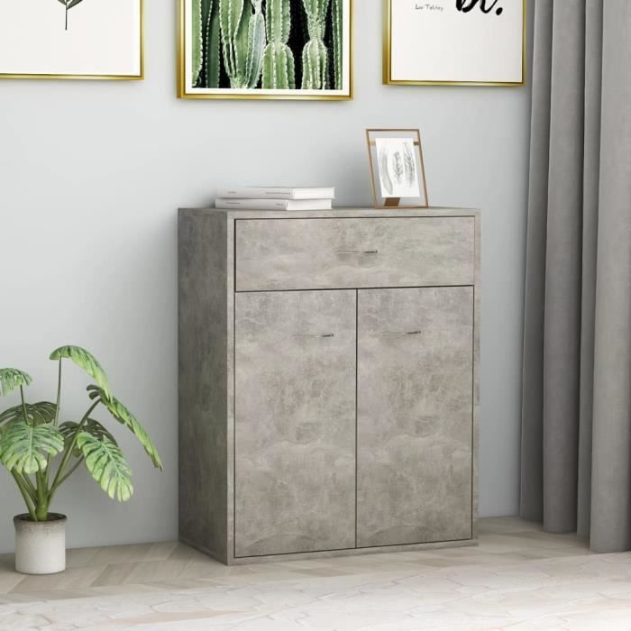 Aparador/Cómoda/Mueble de almacenamiento - Gris hormigón - 60 x 30 x 75 cm