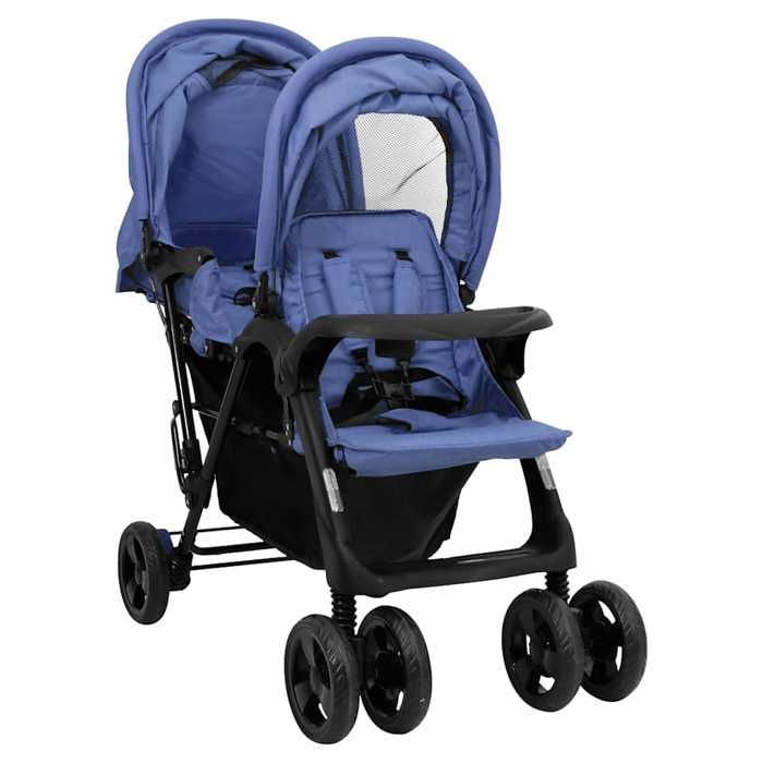 vidaXL Double Stroller, Foldable Travel Pram, Toddler Stroller, Outdoor Protection against 10350