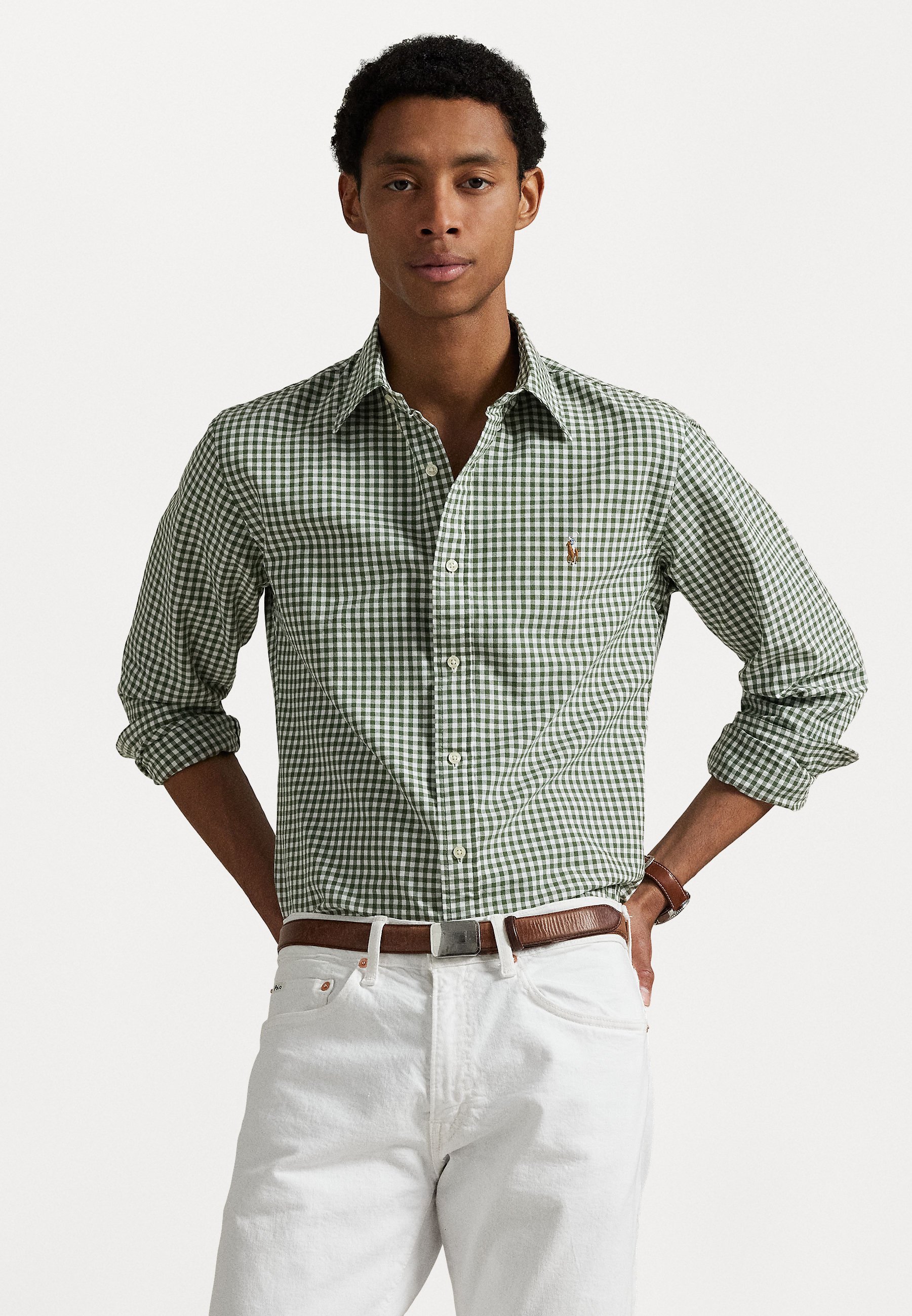 CUSTOM FIT GINGHAM OXFORD SHIRT - Košile - black/white