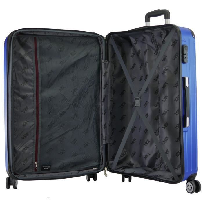 VIDA VR610B Harde koffer met dubbele wielen - Uitstekende prijs-kwaliteitverhouding (Jean Blue, M - Medium - 76L - 66x44x26cm - 3,5kg)