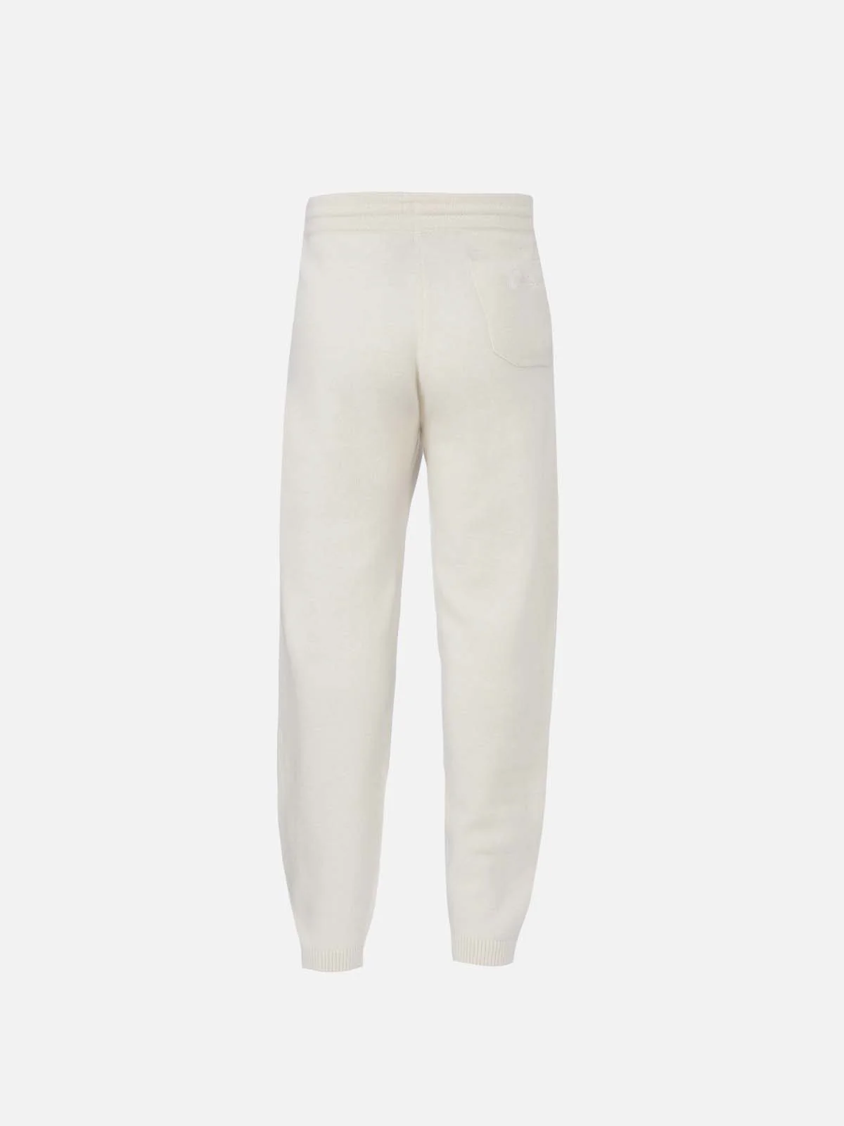 Pantalones deportivos de punto color blanco roto para niña