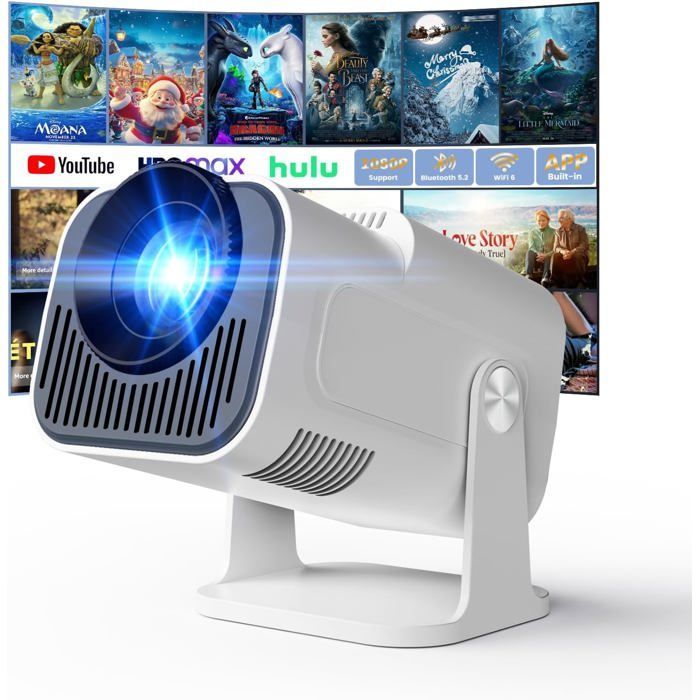 Videoproiettore portatile TRAHOO 4K - Full HD 1080P - WiFi 6 - Bluetooth 5.2 - Correzione trapezoidale - Zoom 50%-100%