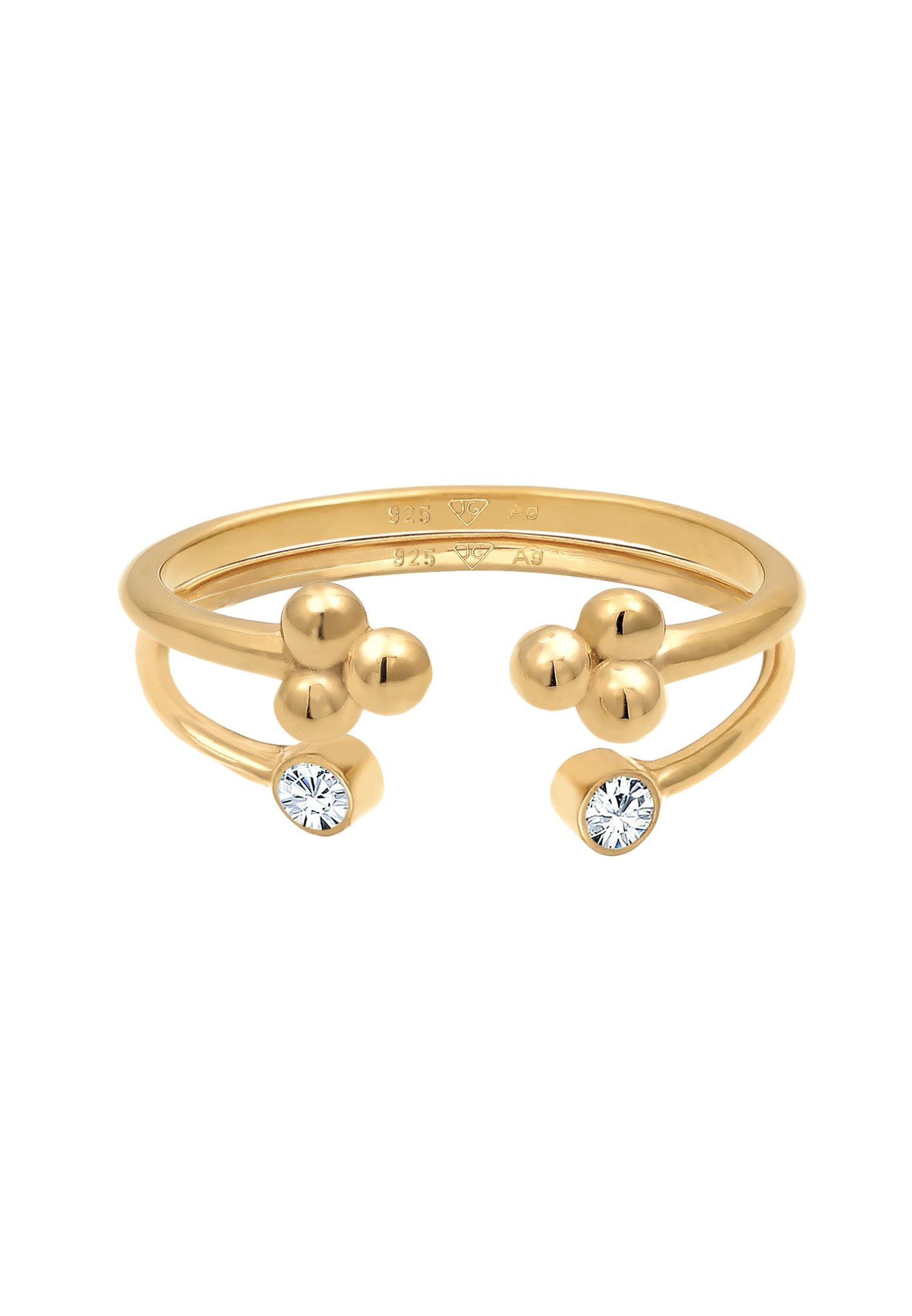 Elli Femmes Design Boule Set ouvert avec cristaux en argent sterling 925