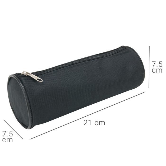 Trousse ronde unie WAYTEX 931280 - 21cm Diamètre 7.5cm Textile Noir uni