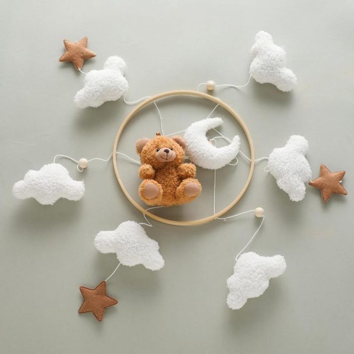 Móvil para cuna de bebé, decoración infantil con diseño de oso, regalo colgante, móvil multicolor