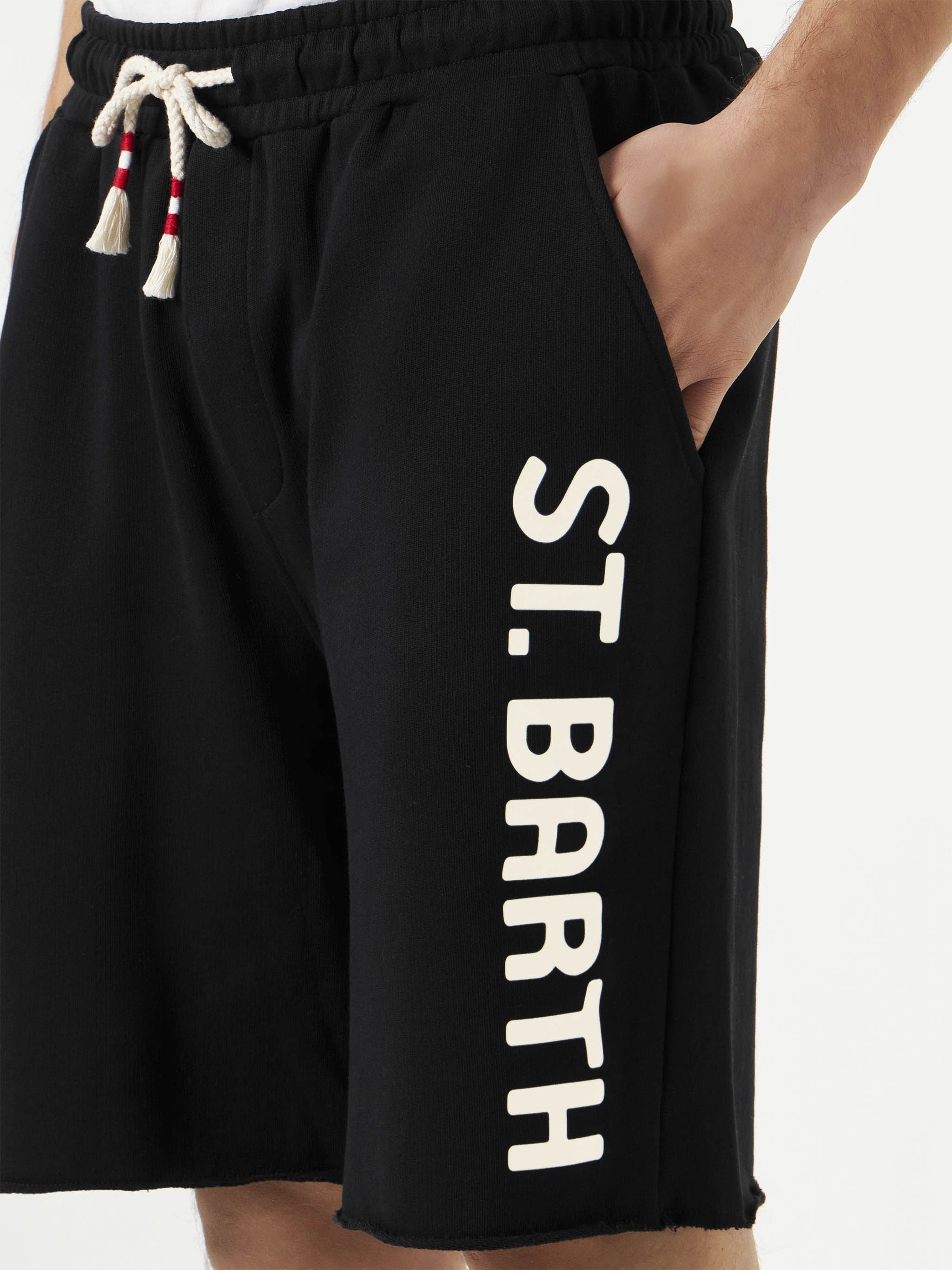 Zwarte katoenen Bermudashorts voor heren