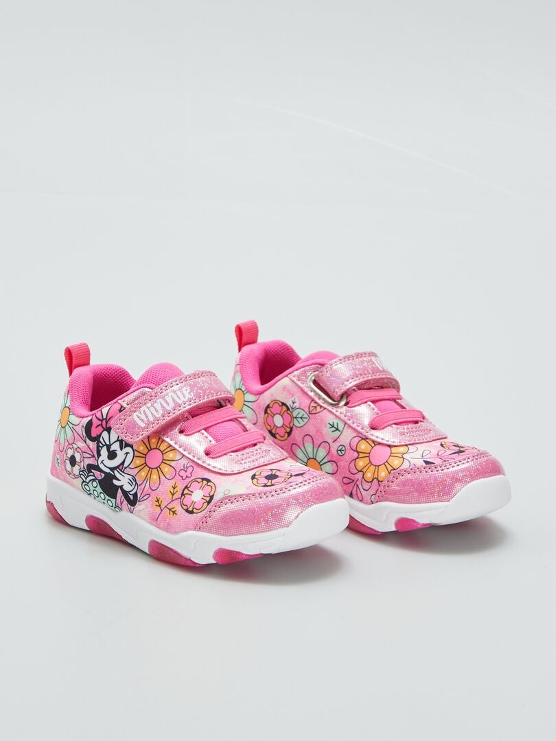 Zapatillas de lona brillantes con estampado de Minnie Mouse de Disney - ROSA