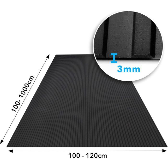 Revêtement de Sol résistant de -30°C à +69°C, Ep = 3 mm, Modèle Fines nervures, 100 x 200 cm