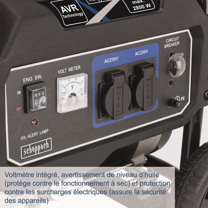 Scheppach SG3200x Generator – Maximale Leistung 2800 W – Benzin – Blau