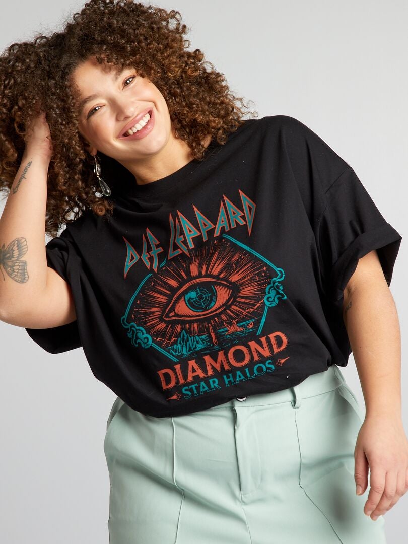 Camiseta Led Zeppelin de gola redonda - Preta