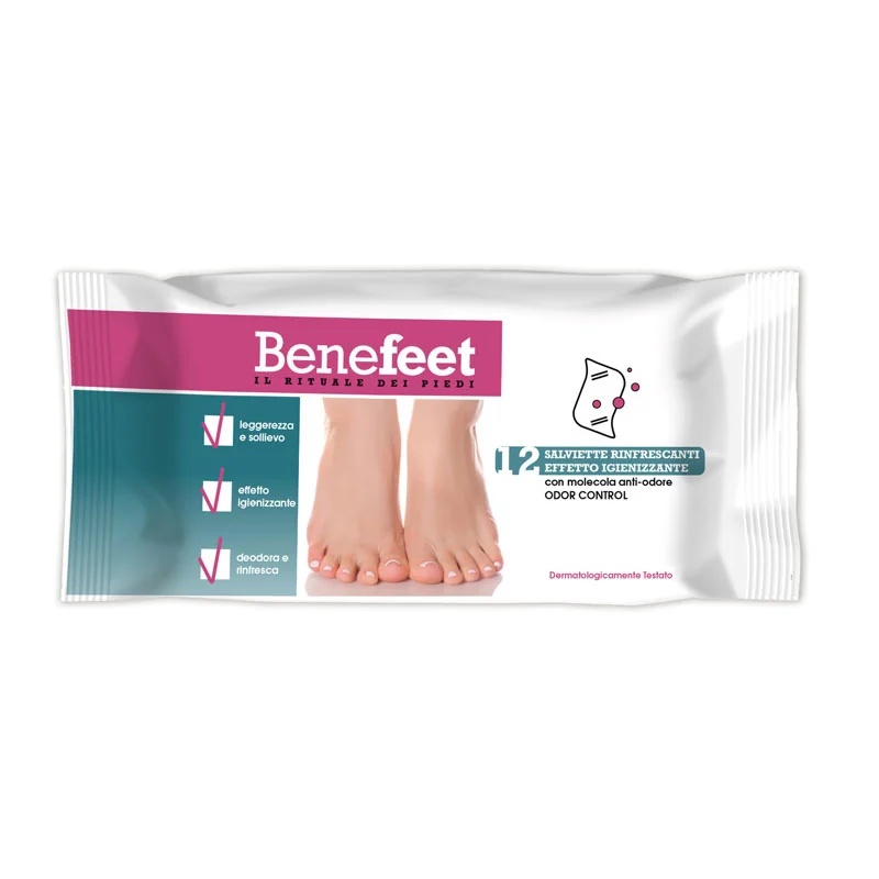DIVA INTERNATIONAL Benefeet Geruchskontrolltücher, 12 Stück, erfrischende und desinfizierende Wirkung