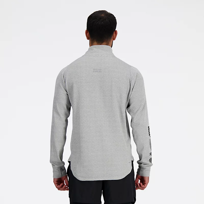 Męska bluza London Edition Graphic NB Heat Grid Half Zip – ATHLETIC GRAY