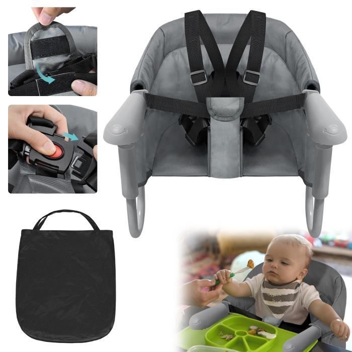 Silla-mesa plegable para bebé XMTECH - Beige/Gris - Para niños de 6 a 36 meses