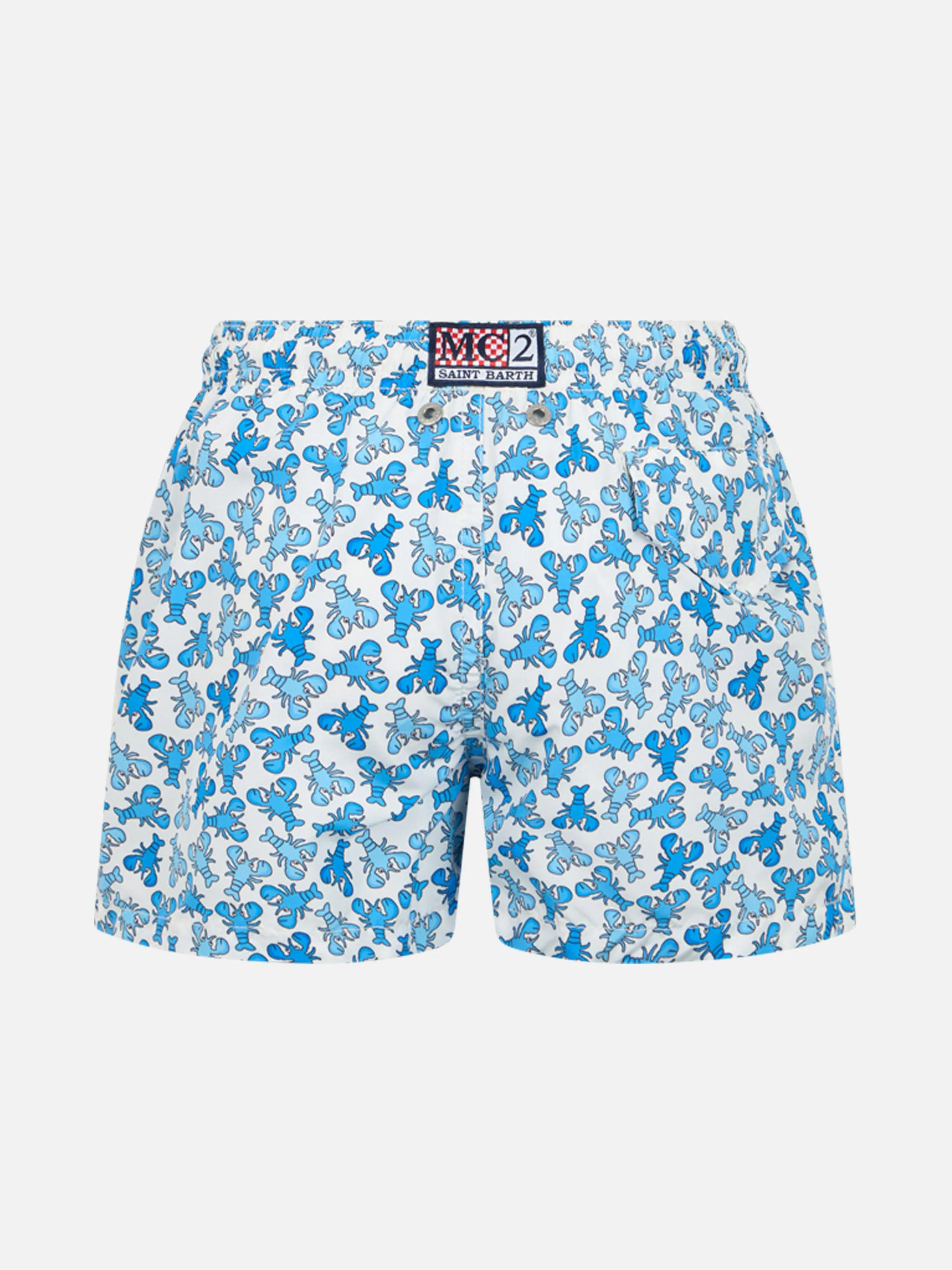 Costume da bagno da bambino in tessuto leggero Jean Lighting con stamp