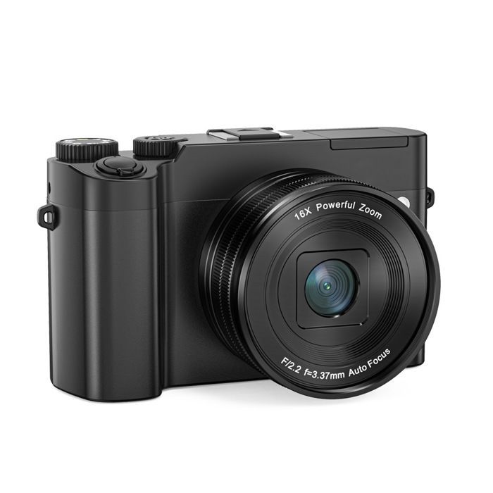 Câmera digital INF 4K com duas lentes, cartão de memória de 32 GB (DC218)