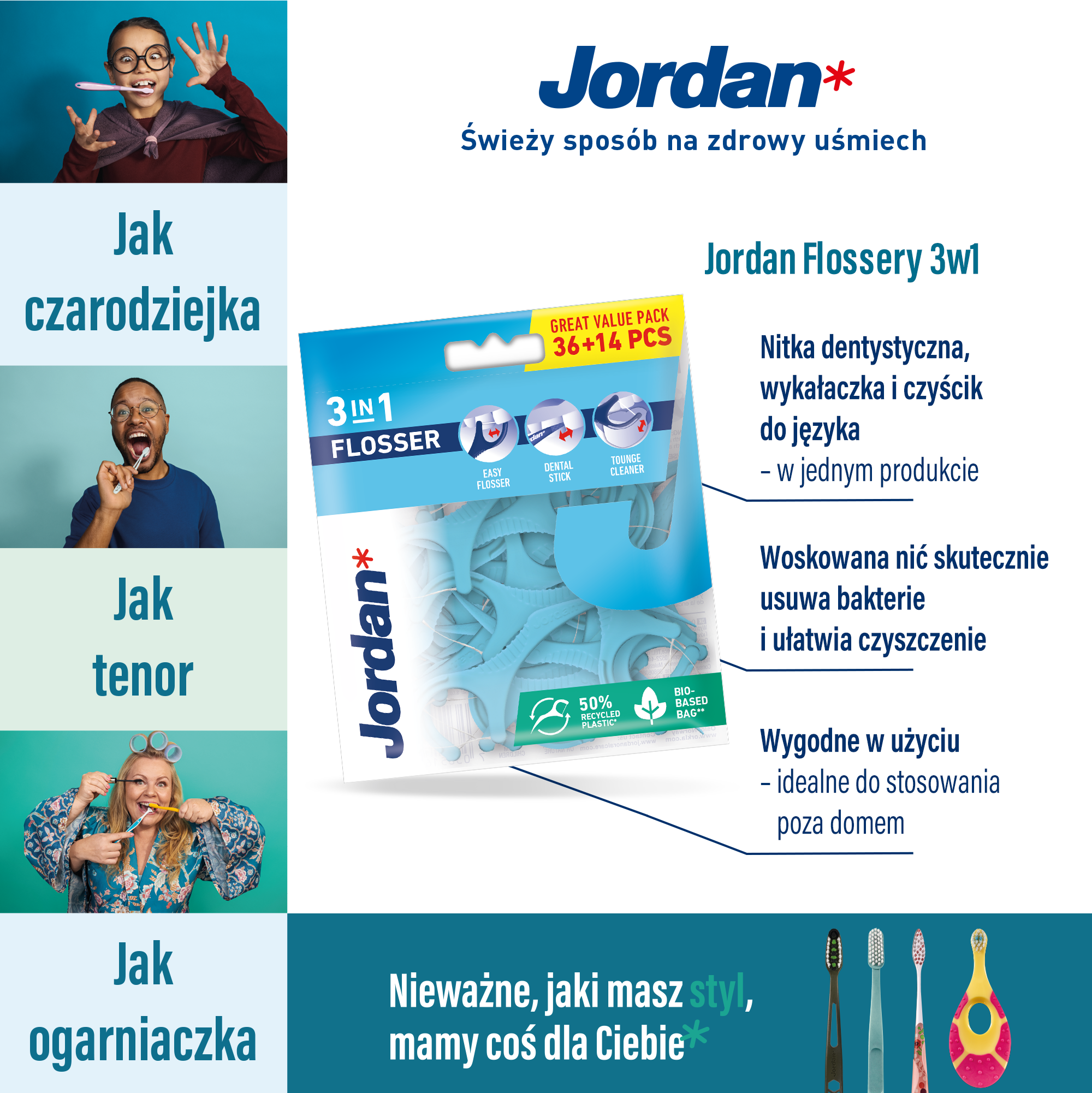 Jordan 3-in-1 hammaslanka 36 kpl Lankain