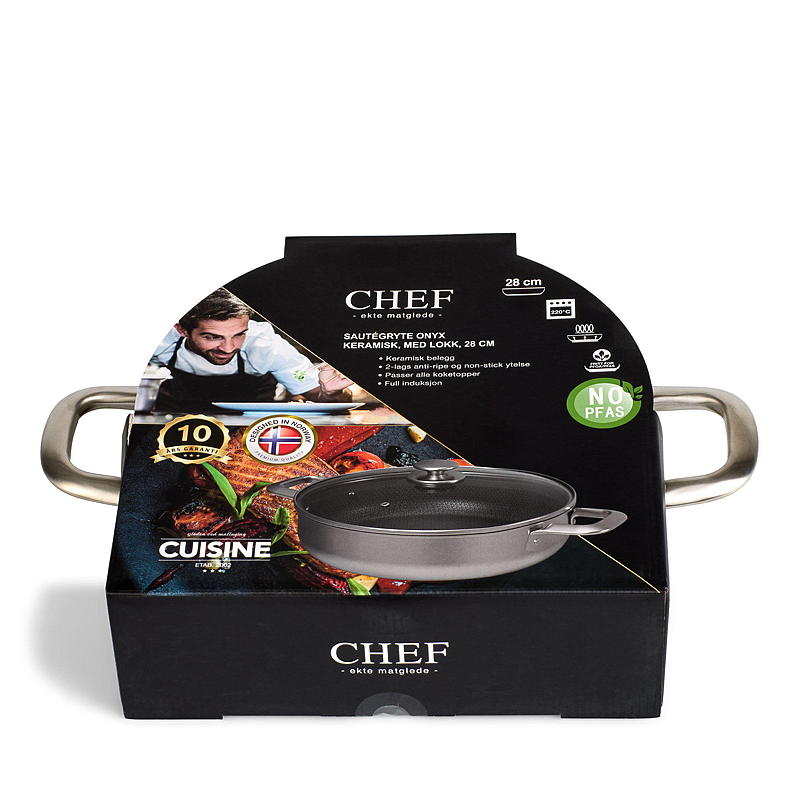 Kitchen Chef Sautégryta ø 28 cm med lock Onyx keramik Kitchen