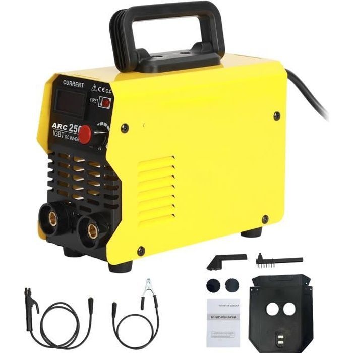 Máquina de soldar inverter, ARC-250 Mini máquina de soldar portátil, máquina de soldar eléctrica de 62 V, clase F, 220 V, 30-250 A, 22*9*14 cm