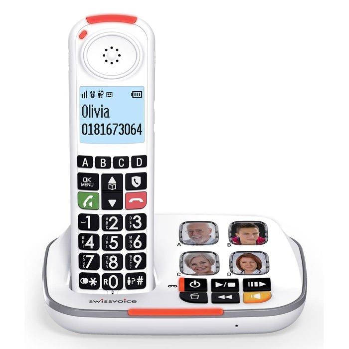 Téléphone sans fil - SWISSVOICE - Xtra 2355 Duo - Répondeur intégré - Grand écran rétro-éclairé - 2 combinés
