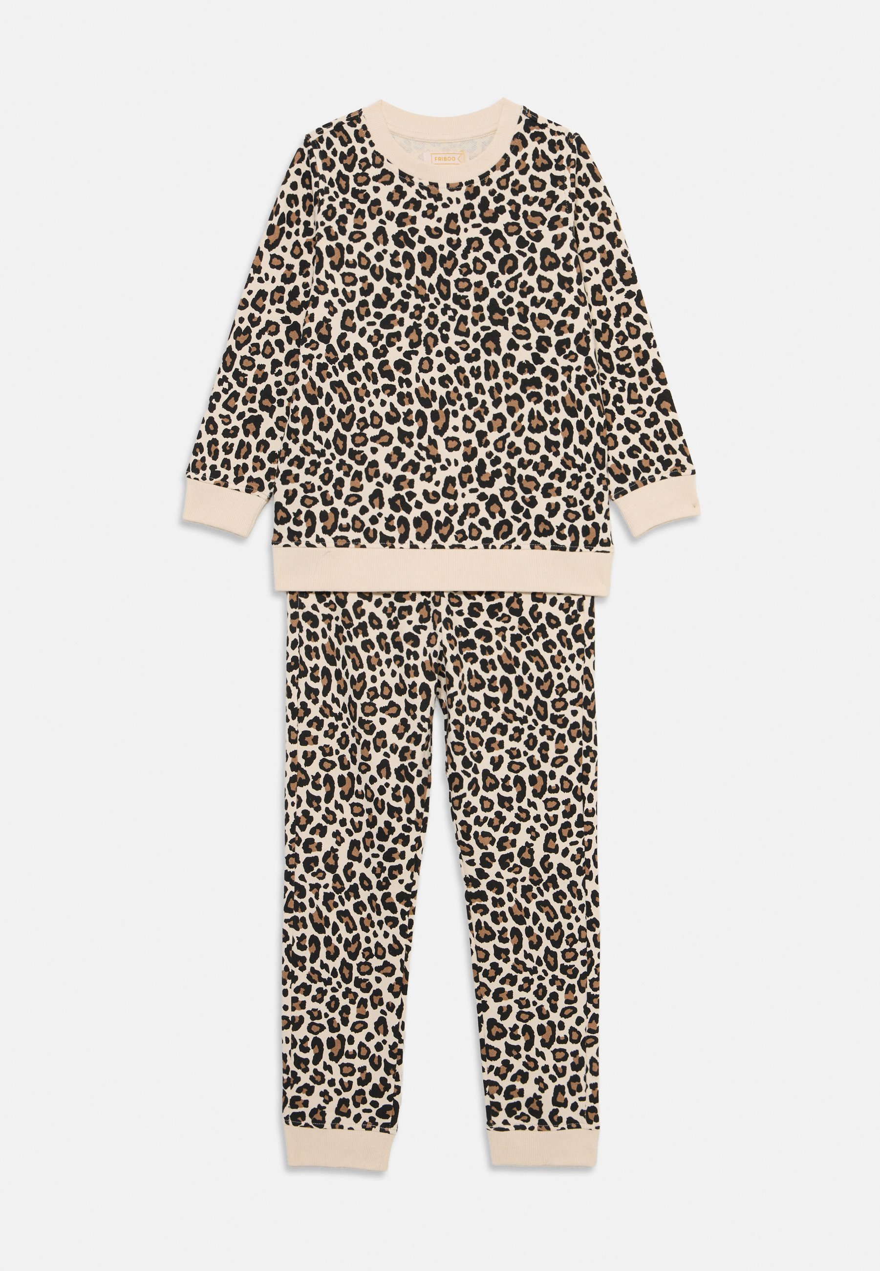 Friboo LEOPARD PRINT TRACKSUIT SET - Verryttelypuku - tan/black