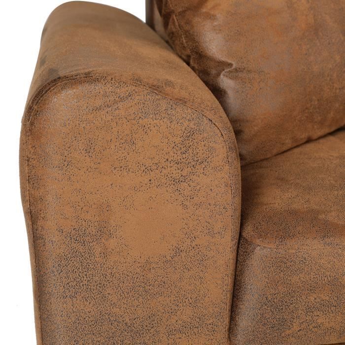 Divano letto angolare reversibile a 4 posti - Tessuto marrone vintage - L 244 x P 151 x H 90 cm - HAMILTON - Prodotto in Ucraina