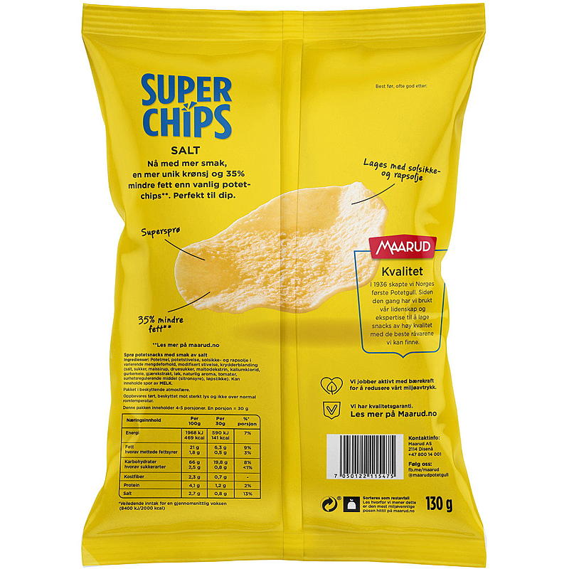 Maarud Superchips 130 g Zout Maarud