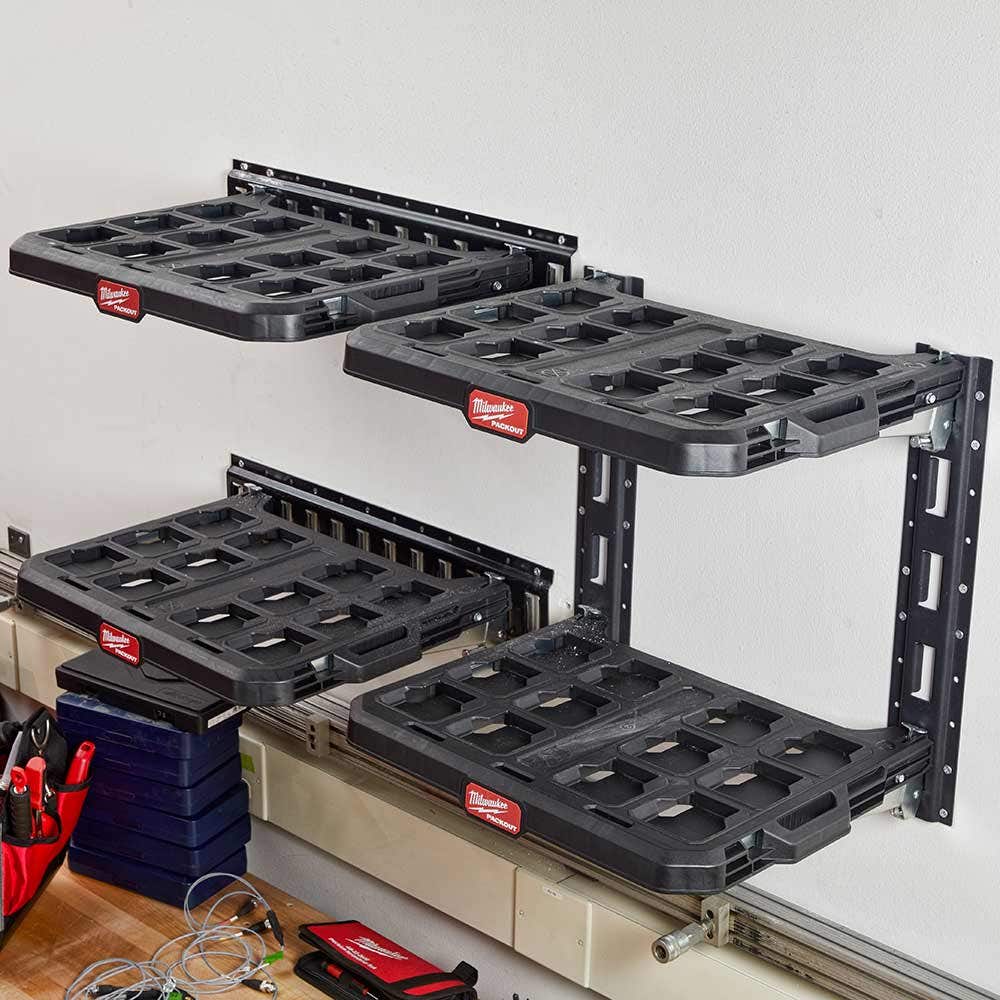 Trilhos de prateleira verticais de 2 peças MILWAUKEE E-Track PACKOUT™ 48228482