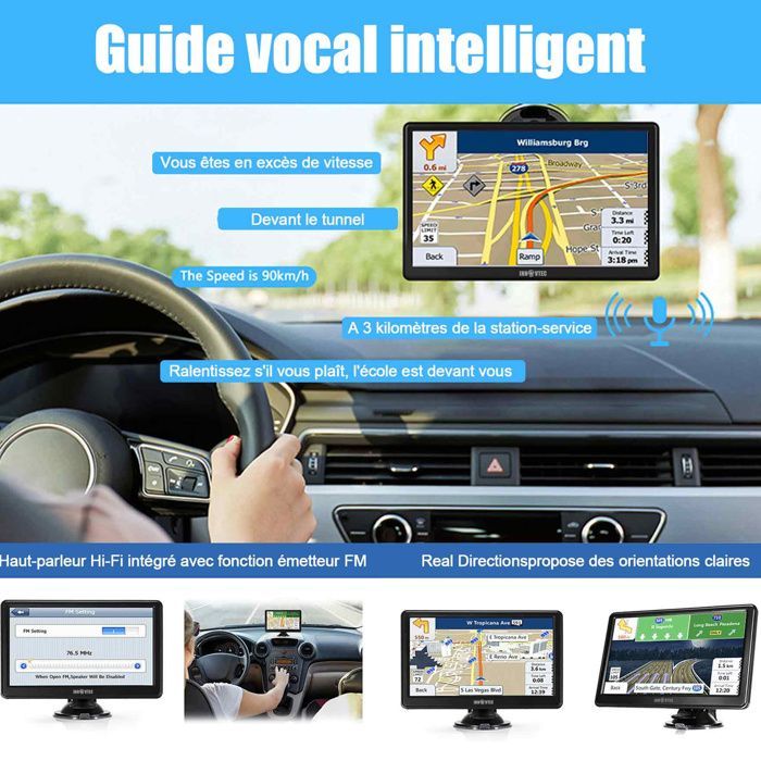 Sistema de navegación GPS para coche - INNOVTEC - Pantalla táctil HD de 7 pulgadas - Guía por voz - 47 países europeos