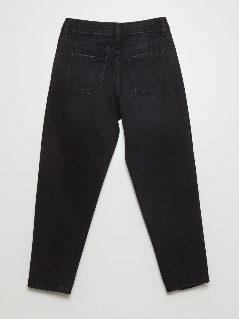 Jeans met hoge taille - GRIJS