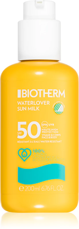 Biotherm Waterlover Sun Milk FPS 50, protetor solar à prova d'água em leite FPS 50
