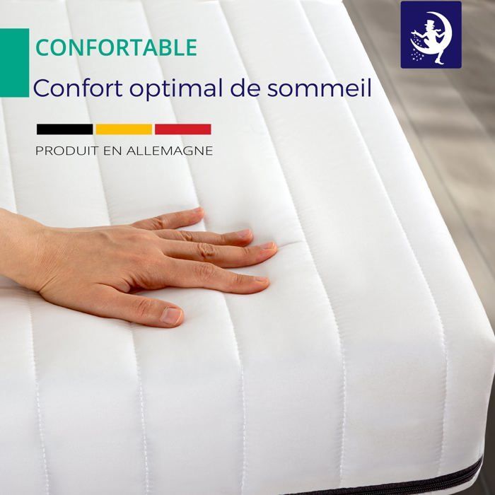 Colchón de 120x190 cm, económico, ergonómico, con soporte equilibrado, fabricado en Alemania, certificado Oeko-Tex, 11 cm de grosor.
