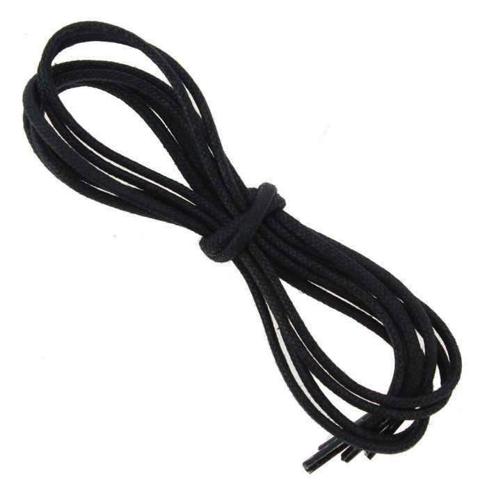 French Shoelaces - Round and thick shoelaces - 3mm - Black - 110cm Unisex -