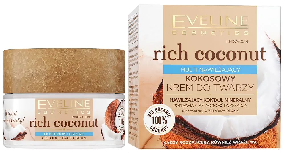 Eveline Rich Coconut Krem multi-nawilżający na dzień i na noc