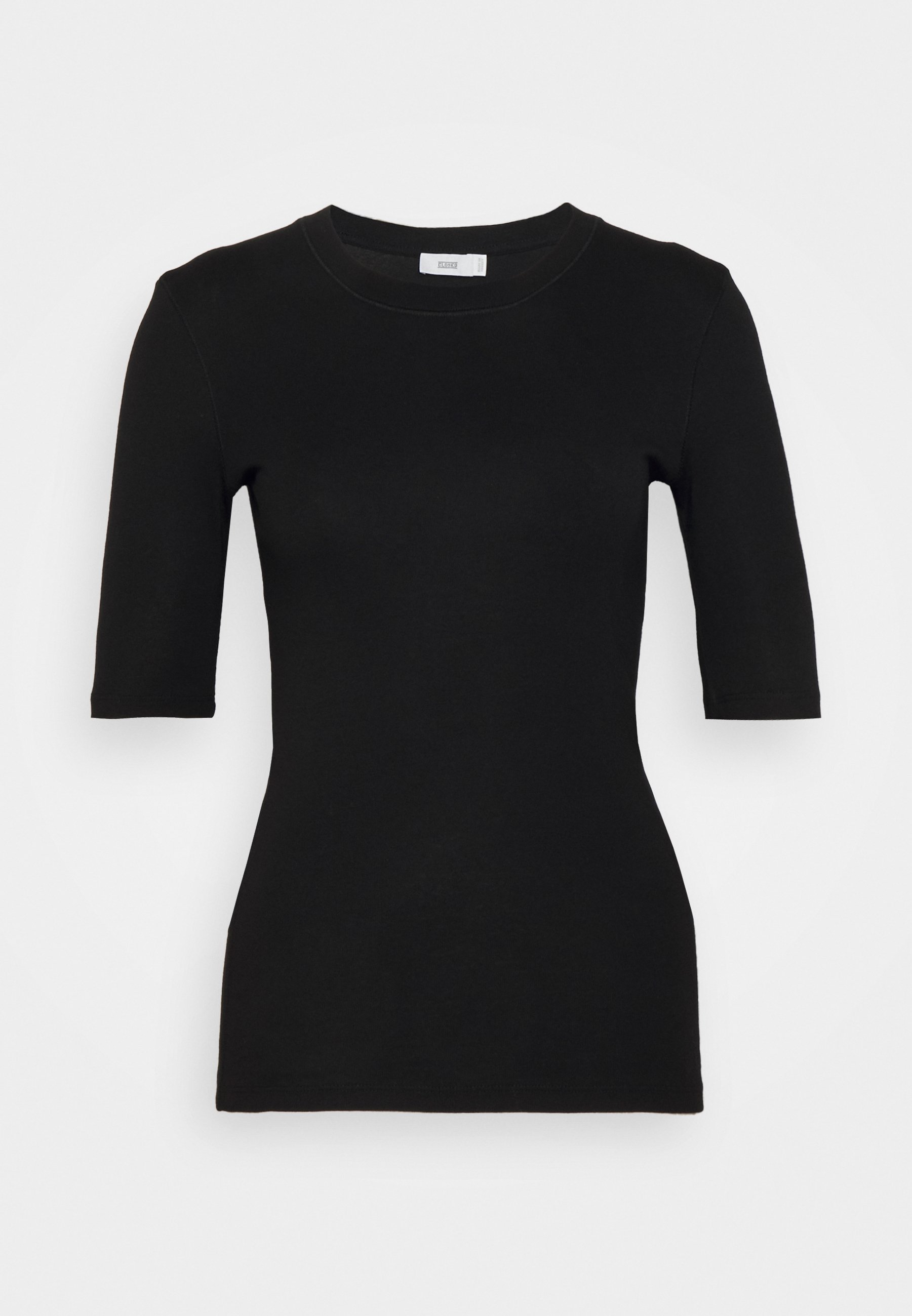T-shirt basique à col rond fermé et manches courtes - noir