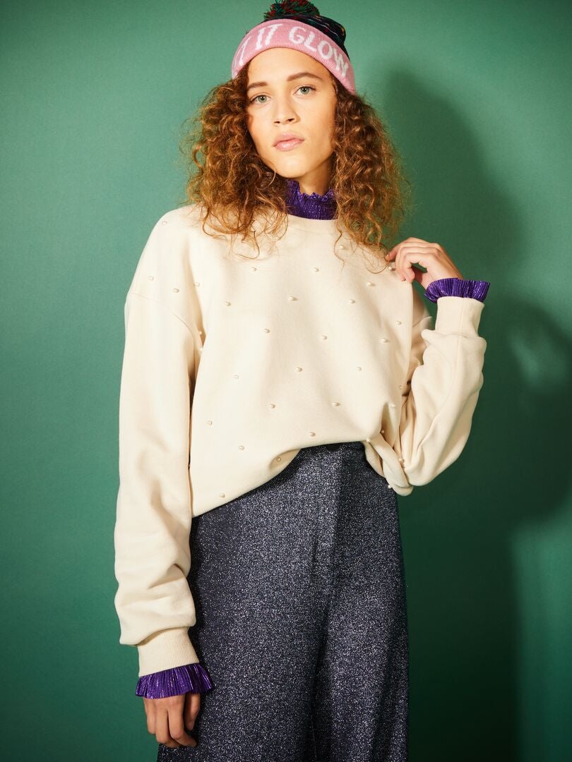 Pareljuweel sweatshirt - BEIGE