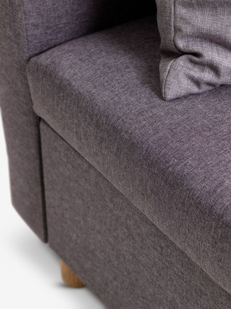 HAMPEN sofa-lova su HAMPEN šezlongu, pilkas audinys/ąžuolo spalva