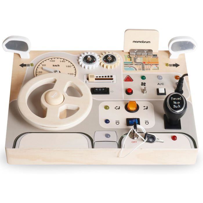 Mesa multijuegos - Mamabrum MAM219 - Madera natural - Sonidos y luces - Alfabeto incorporado