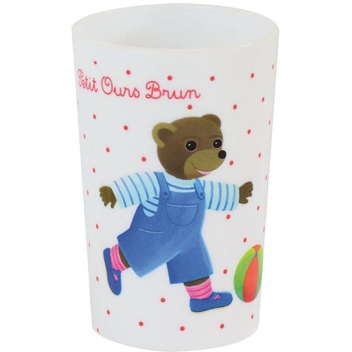 Juego de vajilla FUN HOUSE - OSO PEQUEÑO - Plato llano Ø 22 cm, 2 platos hondos Ø 16 cm, 2 vasos de 220 ml y peluche de 18 cm