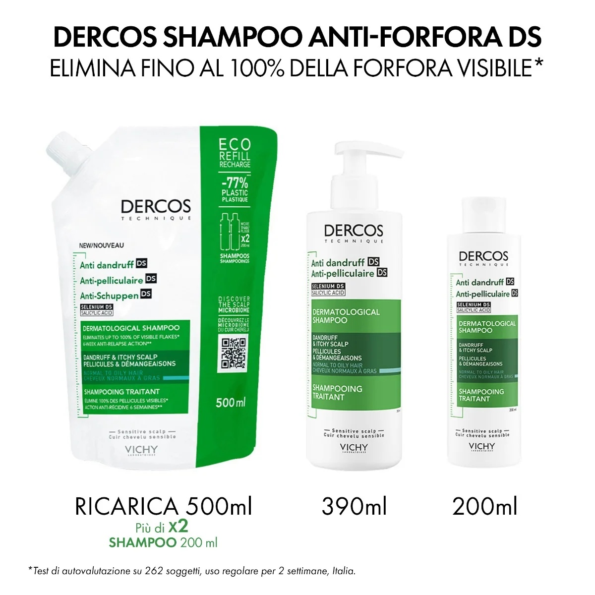 VICHY Vichy Dercos Shampooing antipelliculaire pour peaux grasses 200 ml