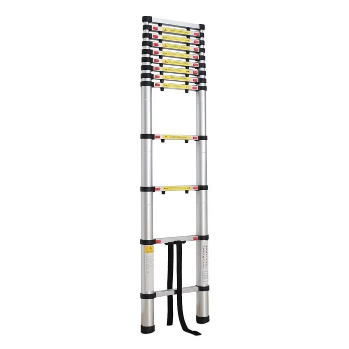 Escalera telescópica plegable SOTECH - 3,8 m - EN 131 - Carga máxima 150 kg