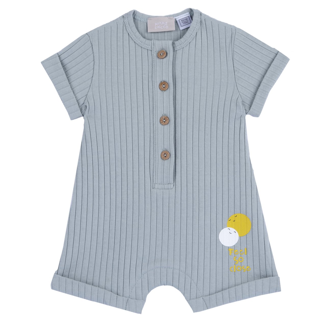 Jumpsuit met korte mouwen en ribstof