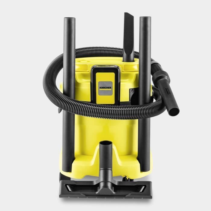 Aspiradora inalámbrica para sólidos y líquidos KARCHER WD 2-18 V-12/18 (con batería extraíble de 18 V / 2,5 Ah y cargador)