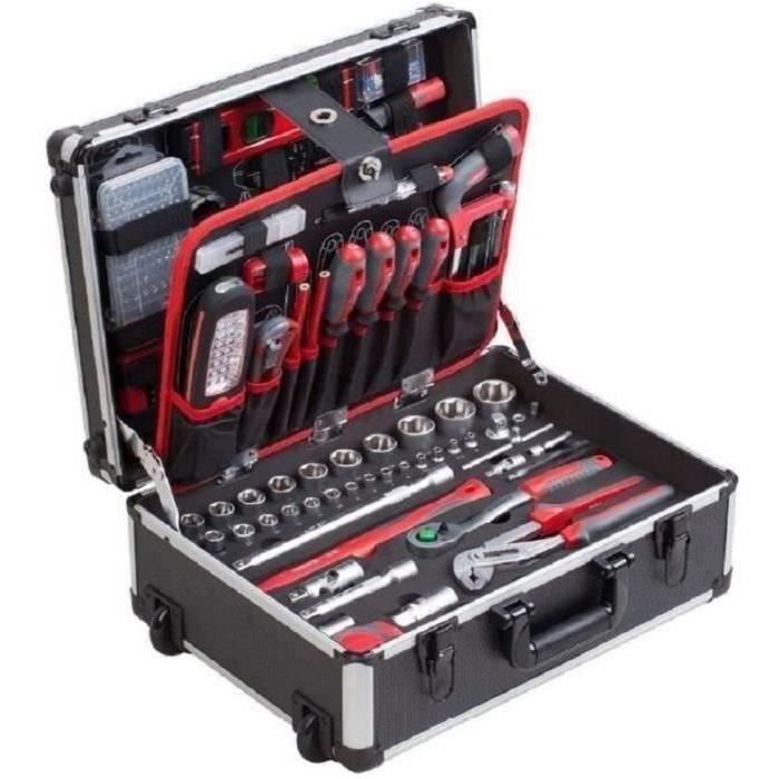 Carrello portautensili MEISTER - 230 pezzi - Maniglia telescopica e trasporto comodo